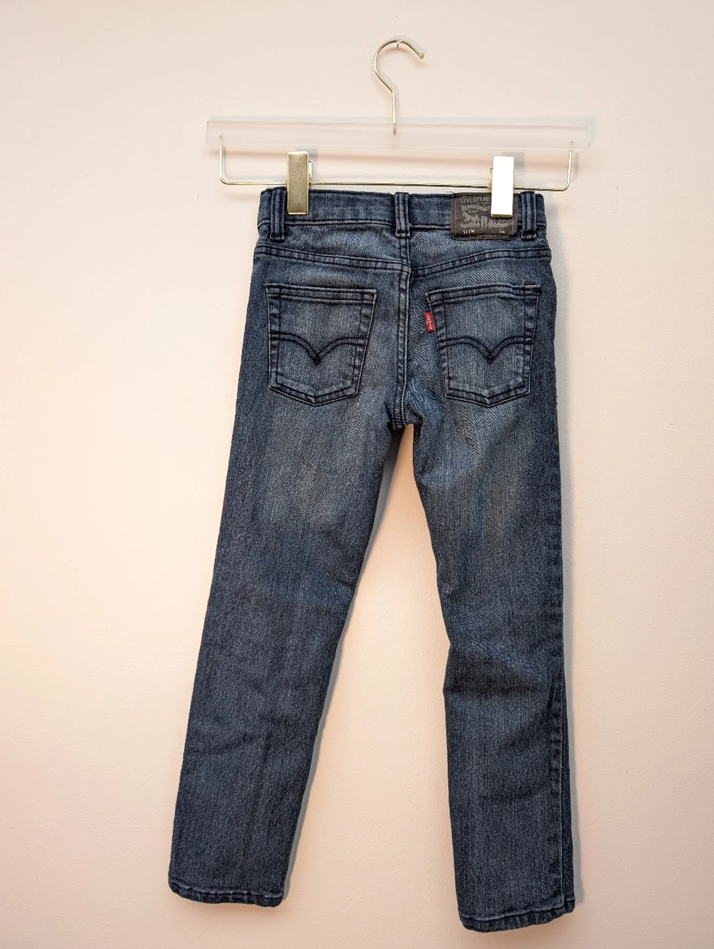 Levi's 511 Kids 6/7 Dark Blue Denim Jeans: Classic Five-Pocket Straight Leg